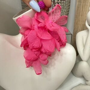 Pink Floral Statement Earrings